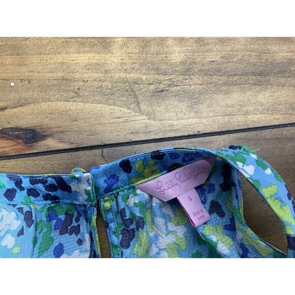 Lilly Pulitzer Women’s Floral Oops Spilled It Again Ruffle Front Silk Top Size 6 - Picture 8 of 9